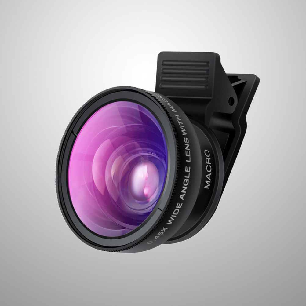Photography Angles - Telefoonlens 0,45x groothoek 12,5x macro Zwart