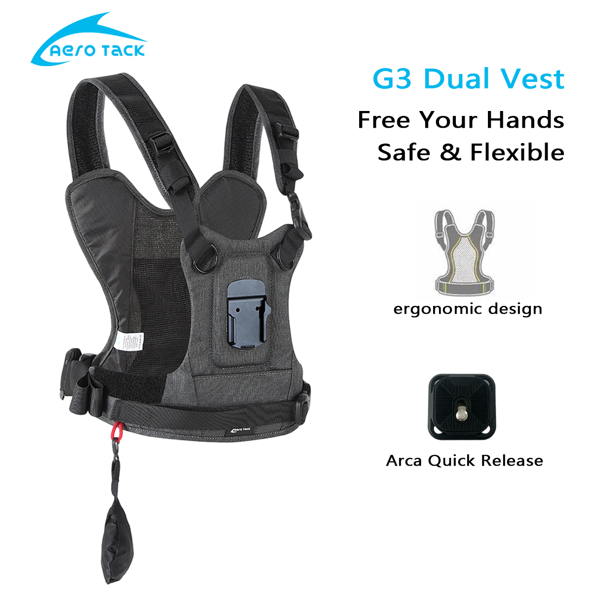 Photography Zone System - Aero Tack G3 camerariem, dubbele schouderriem