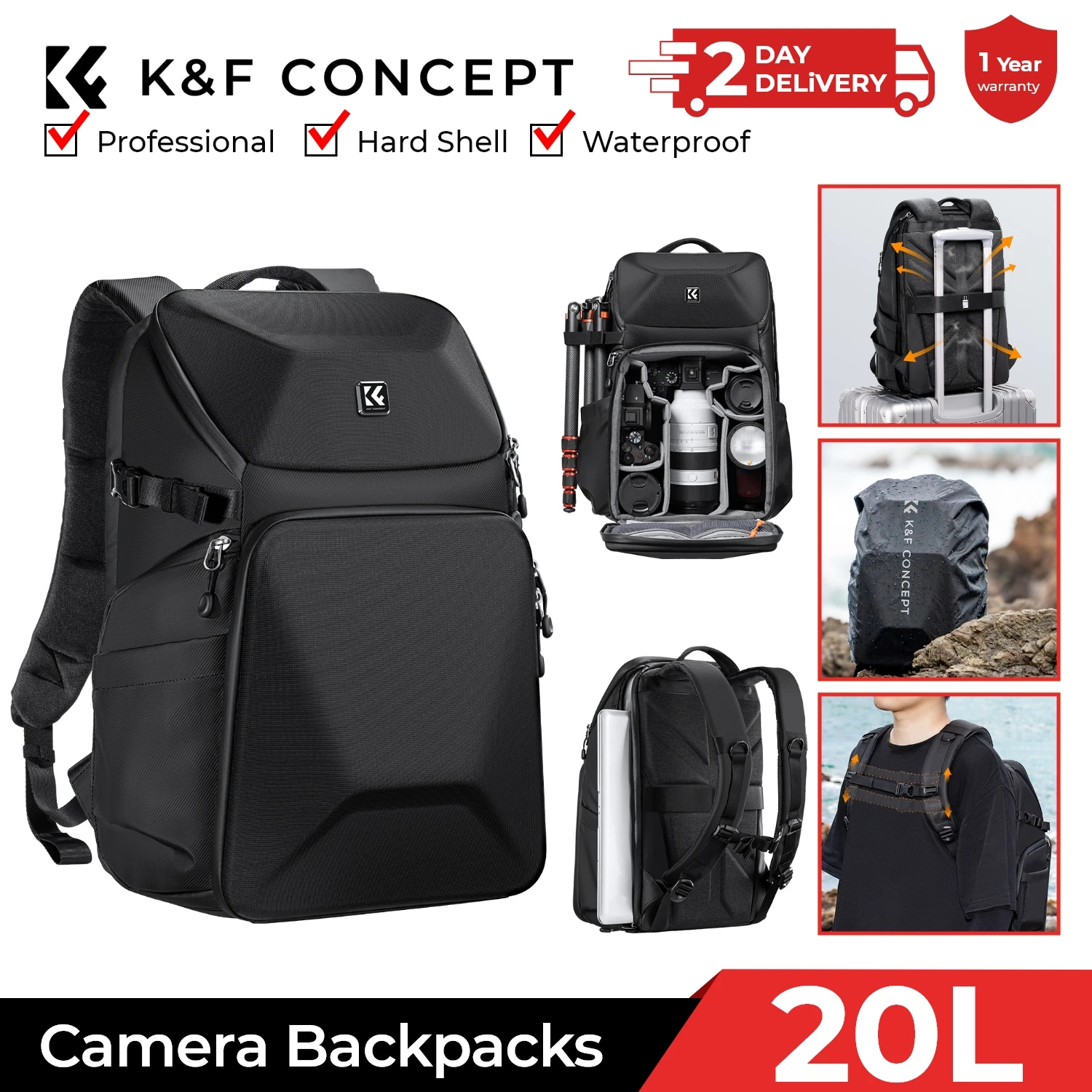 K&F CONCEPT 20L cameratas wate - Photography Camera recensie en prijs