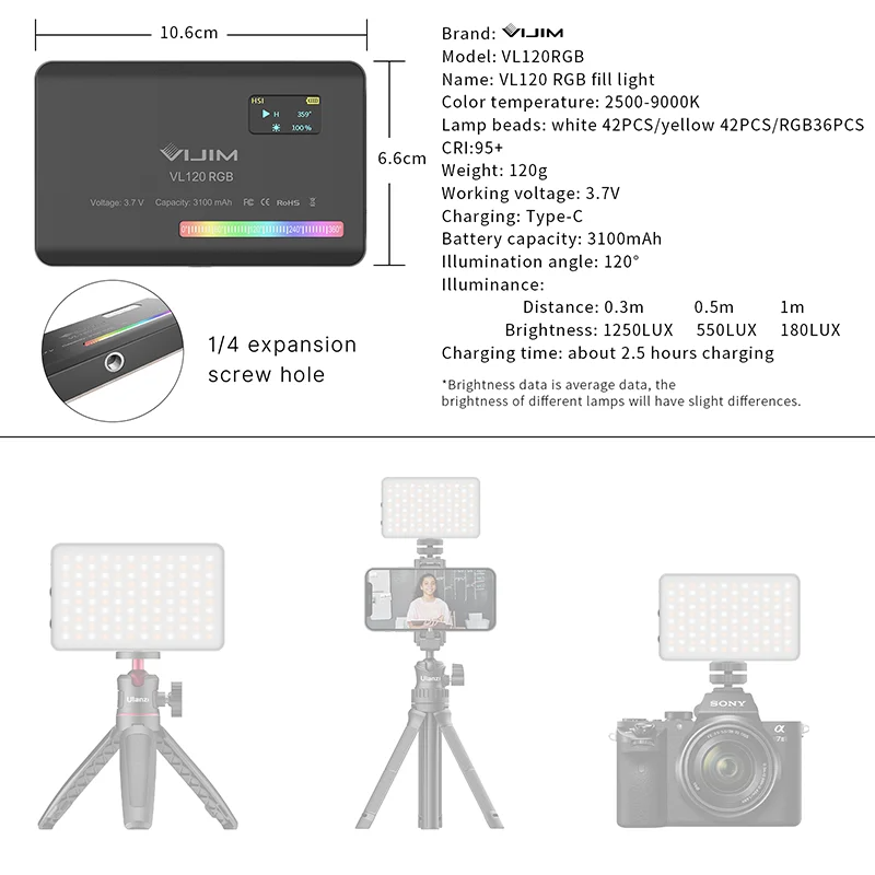 2026 New120 RGB Zaklamp Camera - Photography Camera recensie en prijs